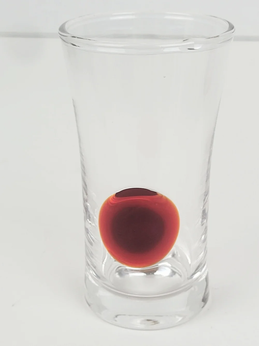 Pier 1 Red Swirline Shot Glasses~2 oz Clear Shooters~Retired~Set of 5~EUC